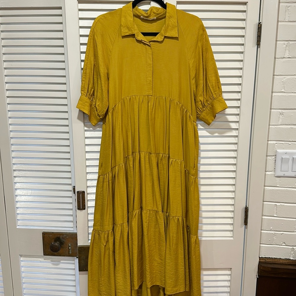 La’Ven Maxi Dress Mustard Yellow Size Medium